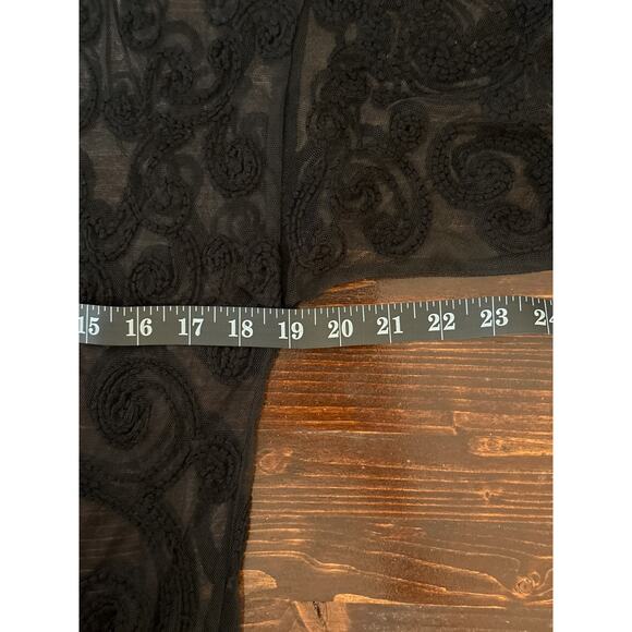 Whimsigoth Black Sheer Mesh Lace Dress M Grunge Dark Romantic Goth - Picture 8 of 12